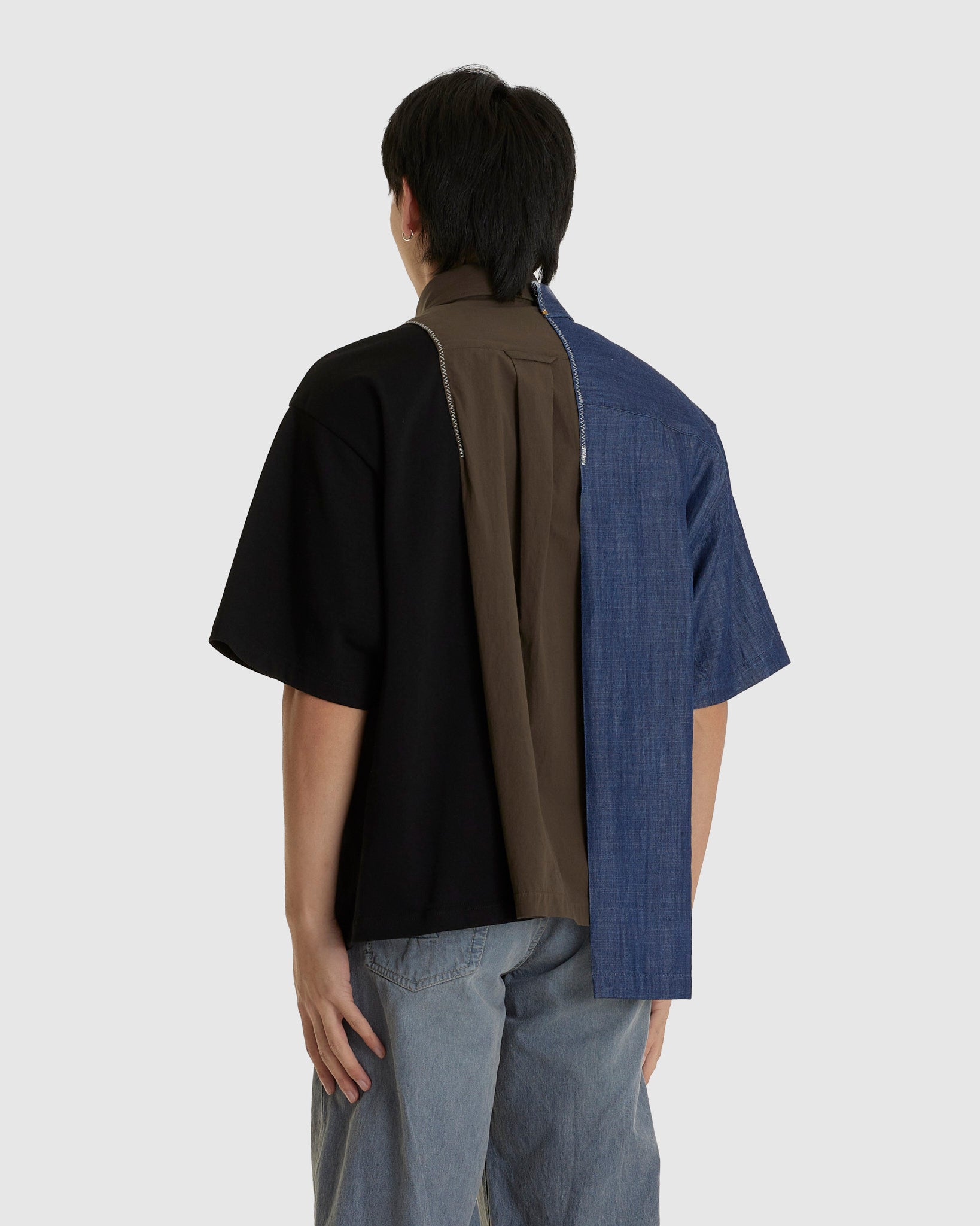 Deconstructed Split Short Sleeve Shirt