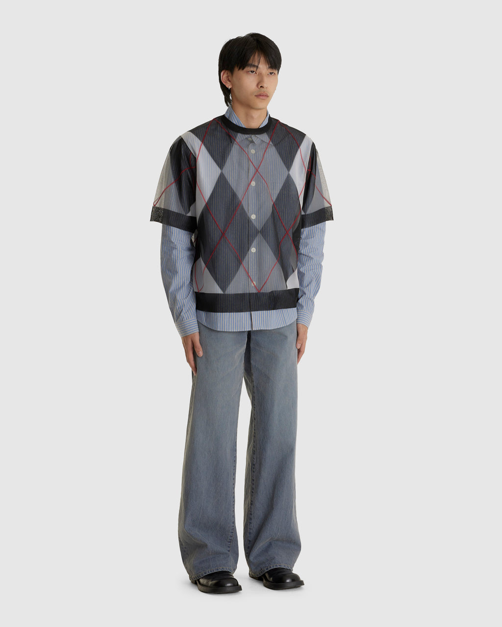 Sheer Argyle Top