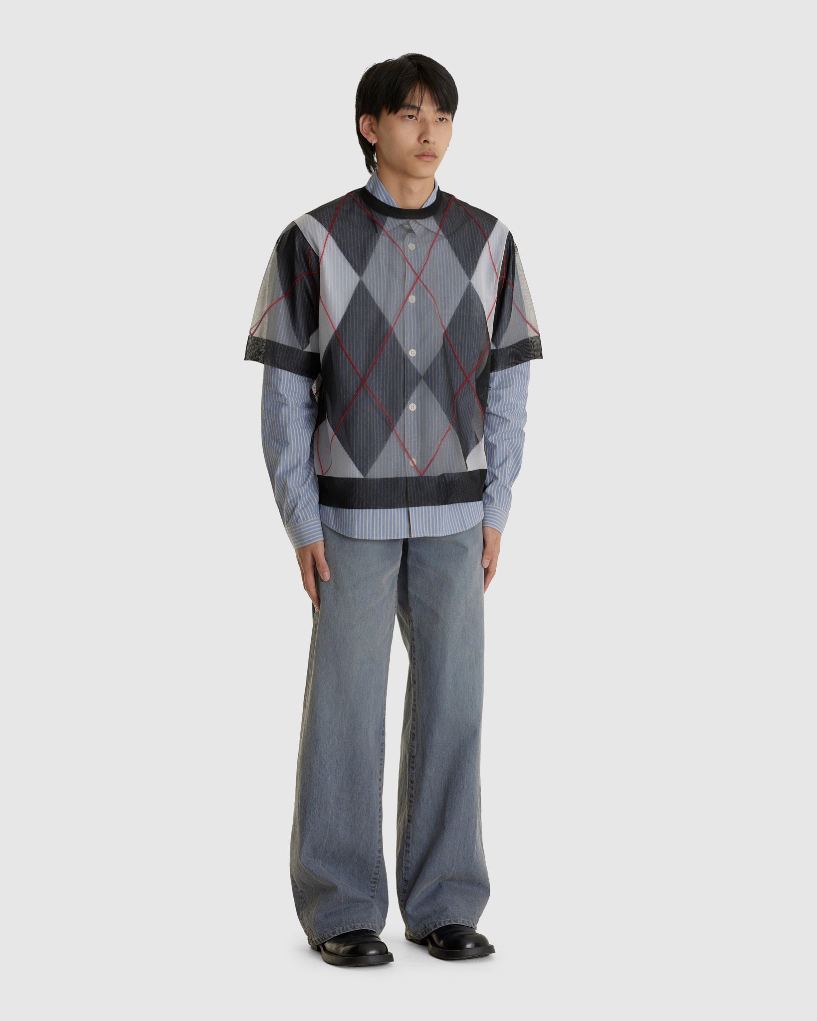 Sheer Argyle Top