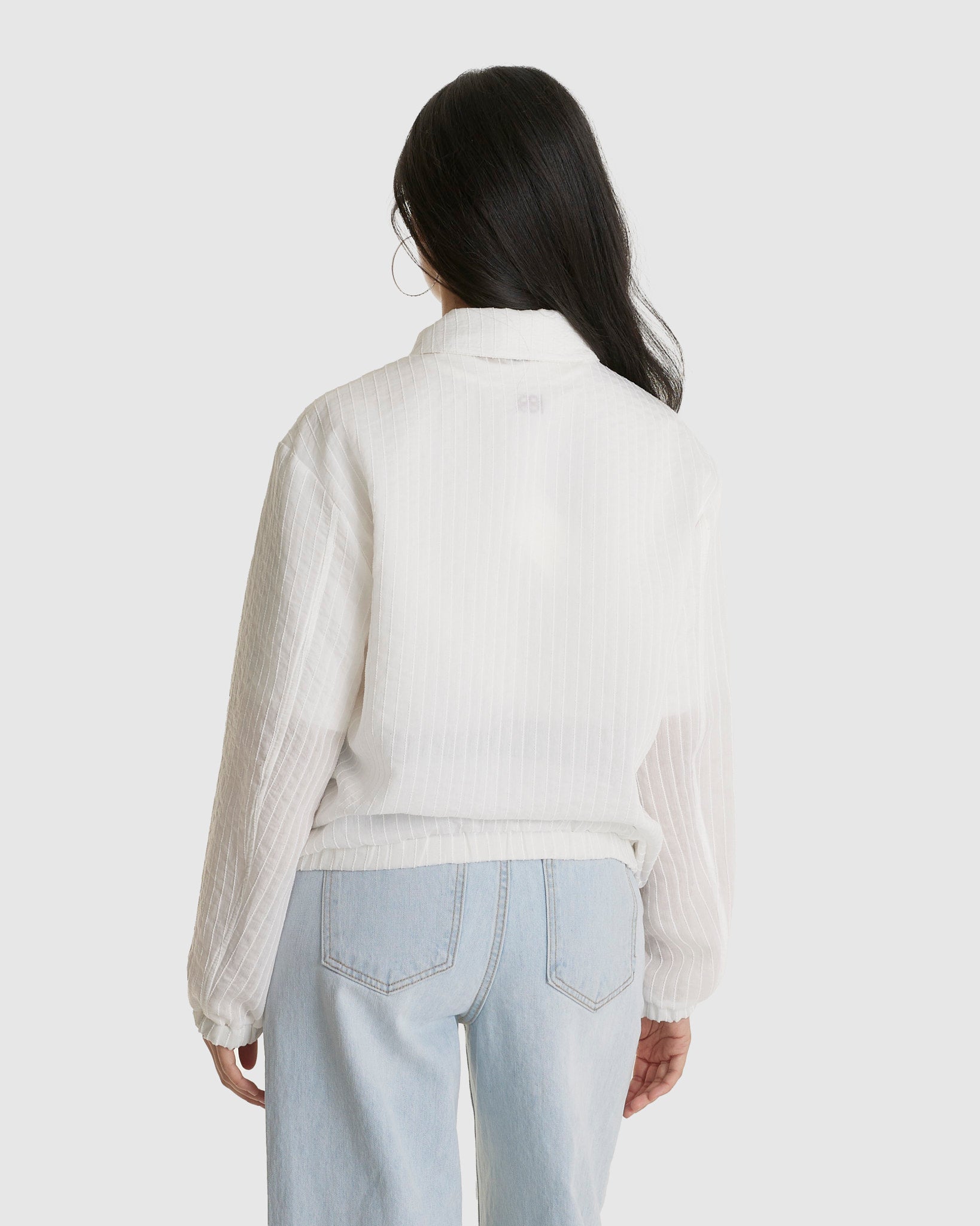 Sheer Striped Blouson