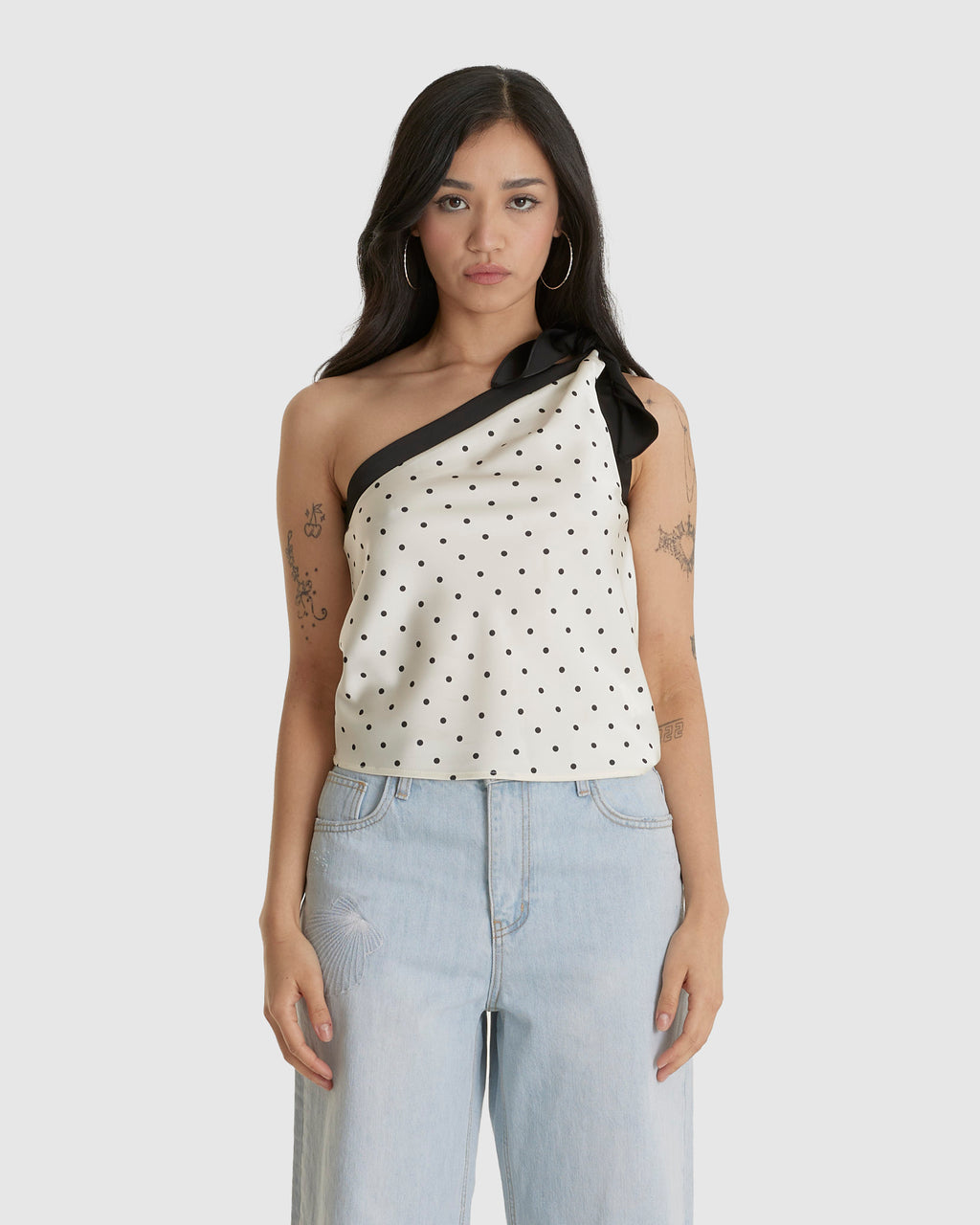 Polka Dot Scarf Top