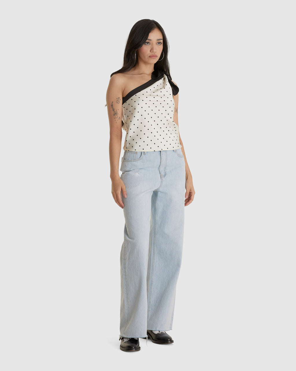 Polka Dot Scarf Top