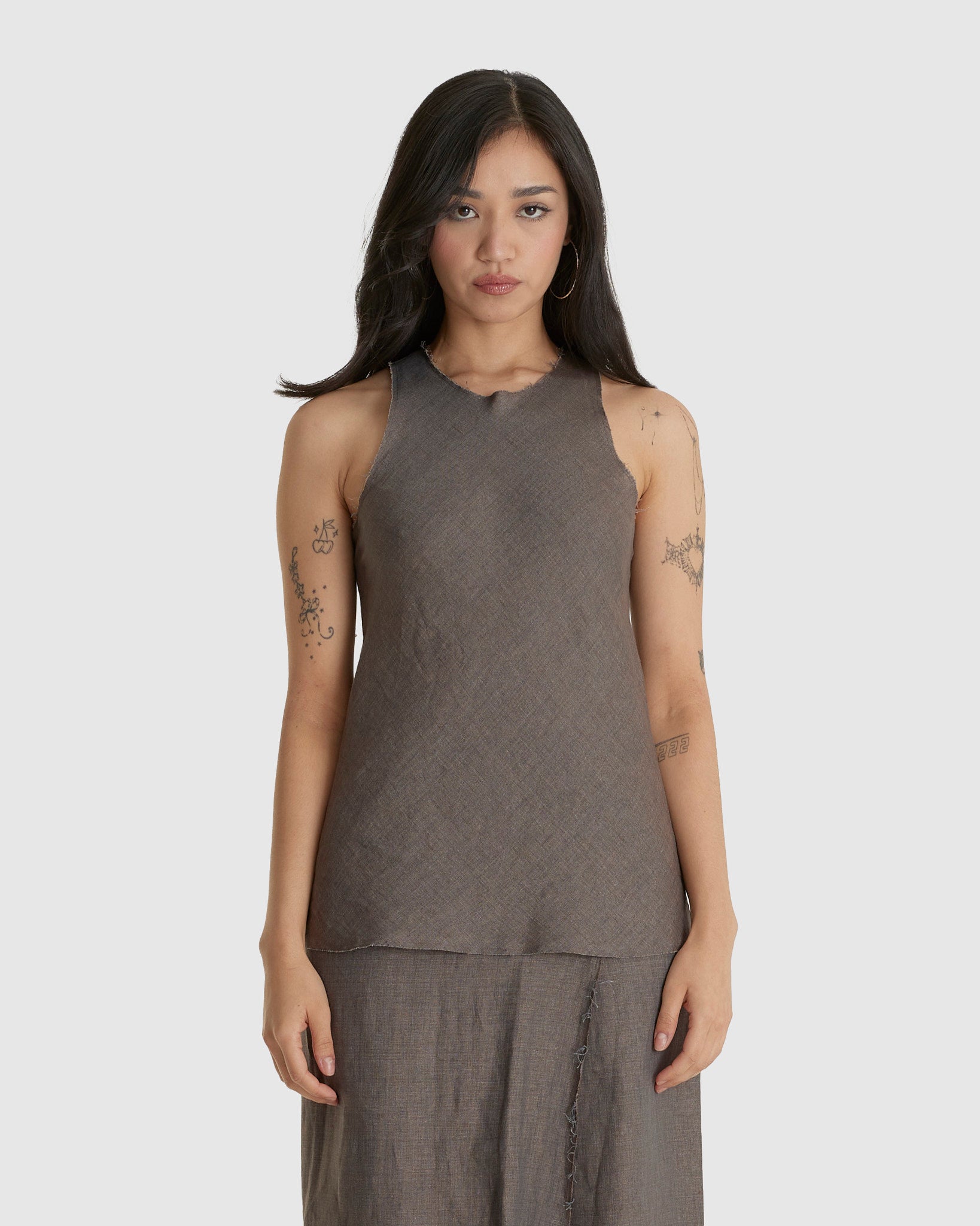 No. 73 Linen Bias Cut Top