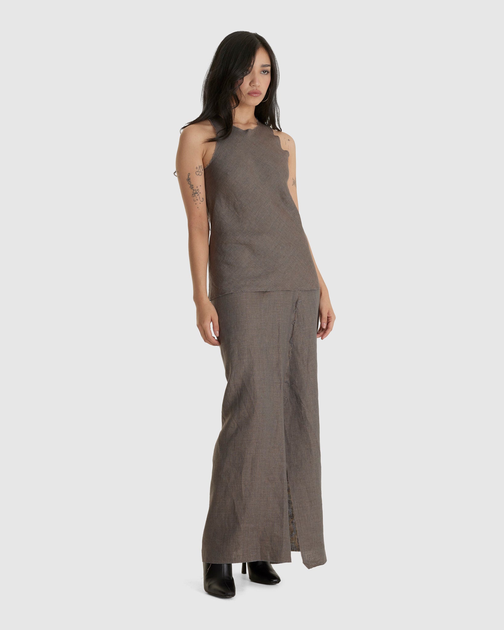 No. 73 Linen Bias Cut Top