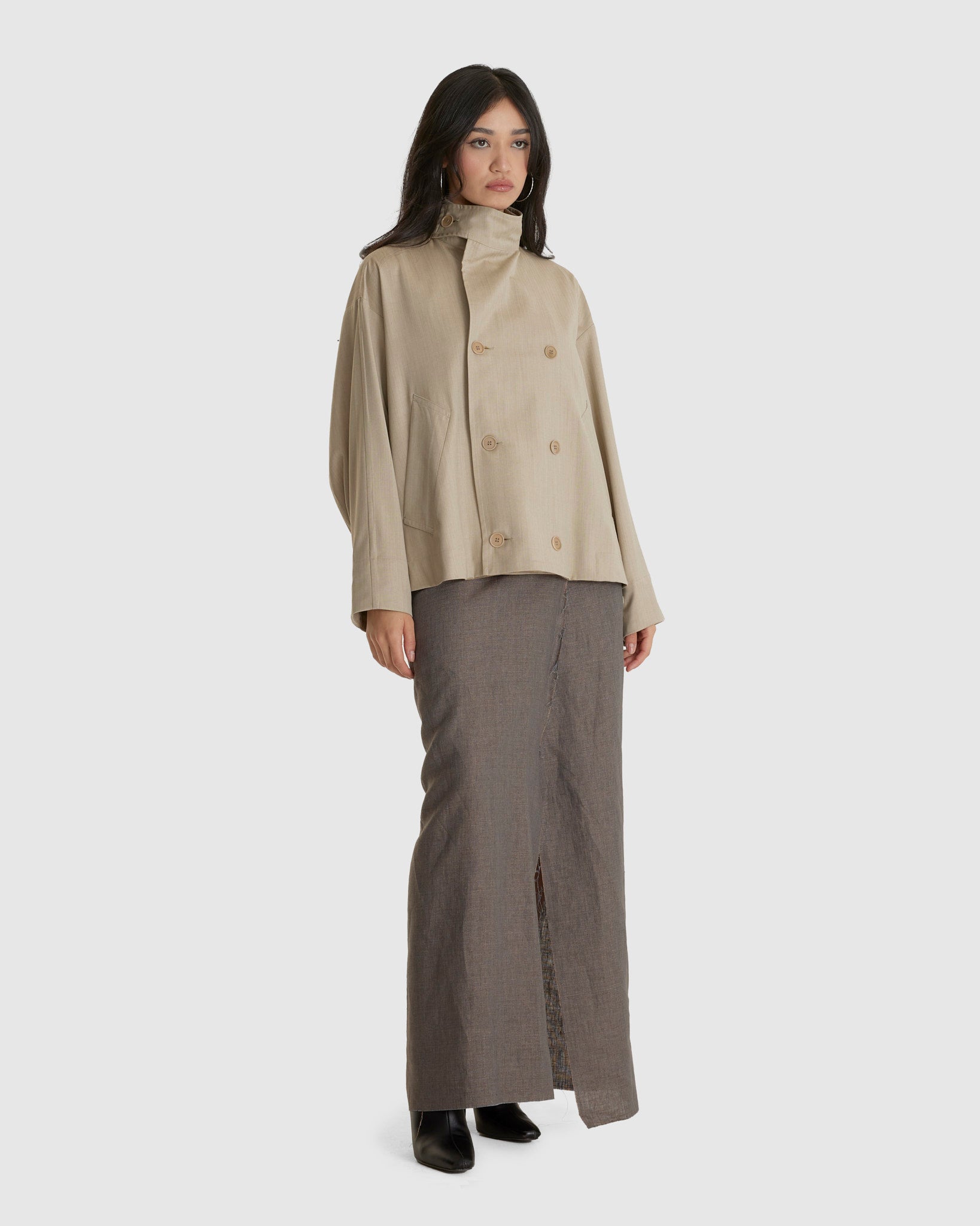 No. 286 Rainsystem Wool Cropped Jacket