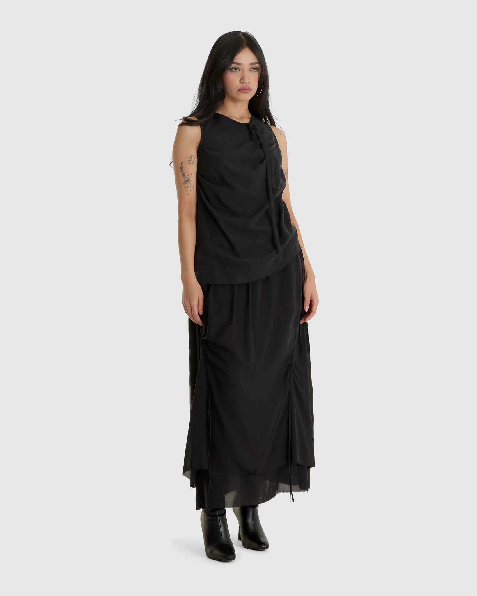 Rayon Vest Top Black