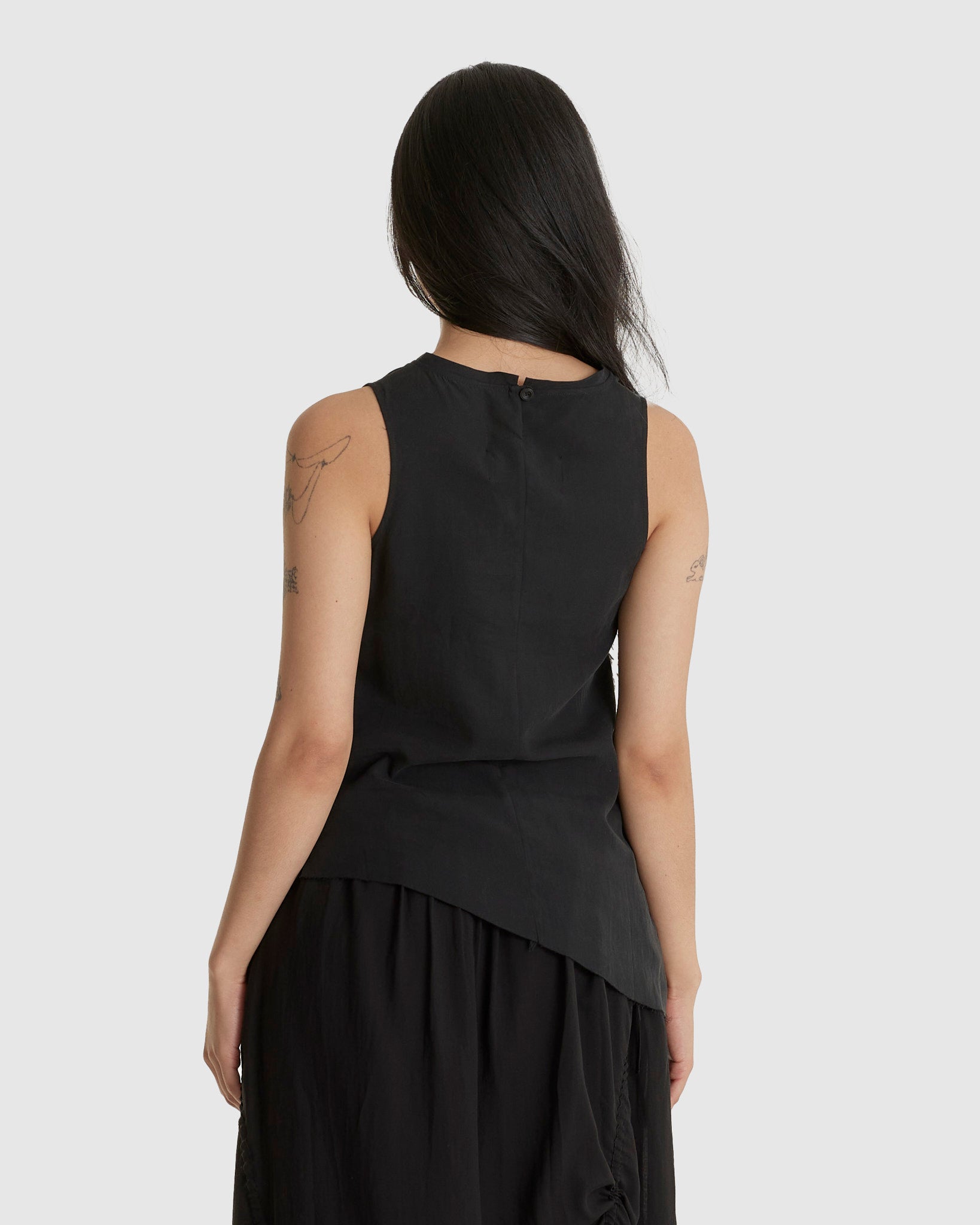 Rayon Vest Top Black