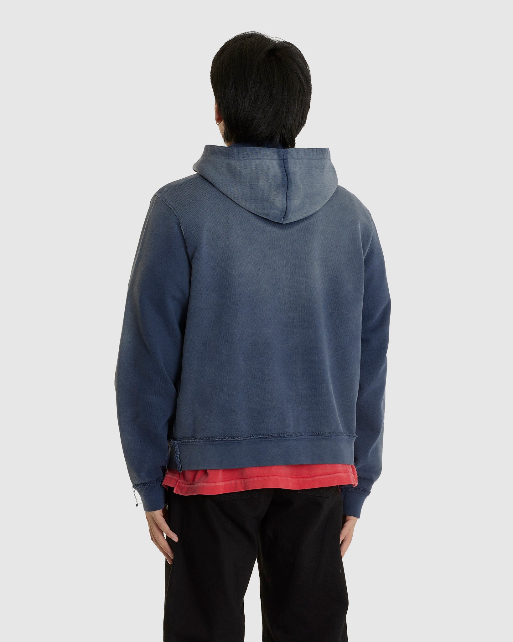 Fitted Zip Hoodie Navy Sunfade