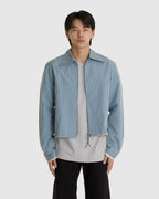 Fitted Zip Jacket Blue/Grey/White Check
