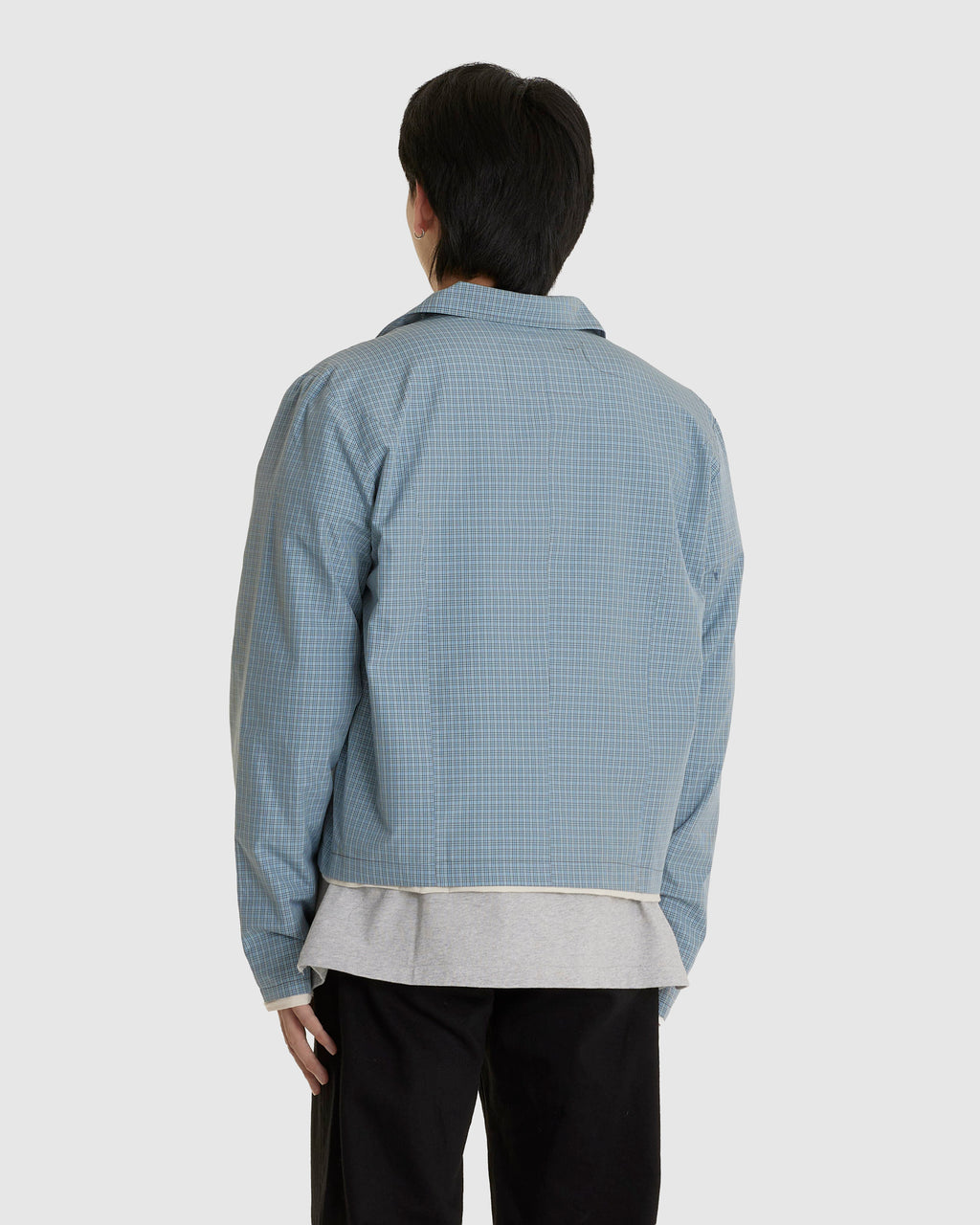 Fitted Zip Jacket Blue/Grey/White Check