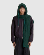 Hooded Zip Scarf Green