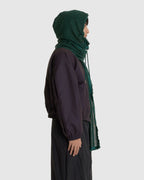 Hooded Zip Scarf Green