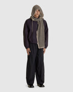 Hooded Zip Scarf Brown