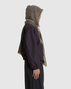 Hooded Zip Scarf Brown