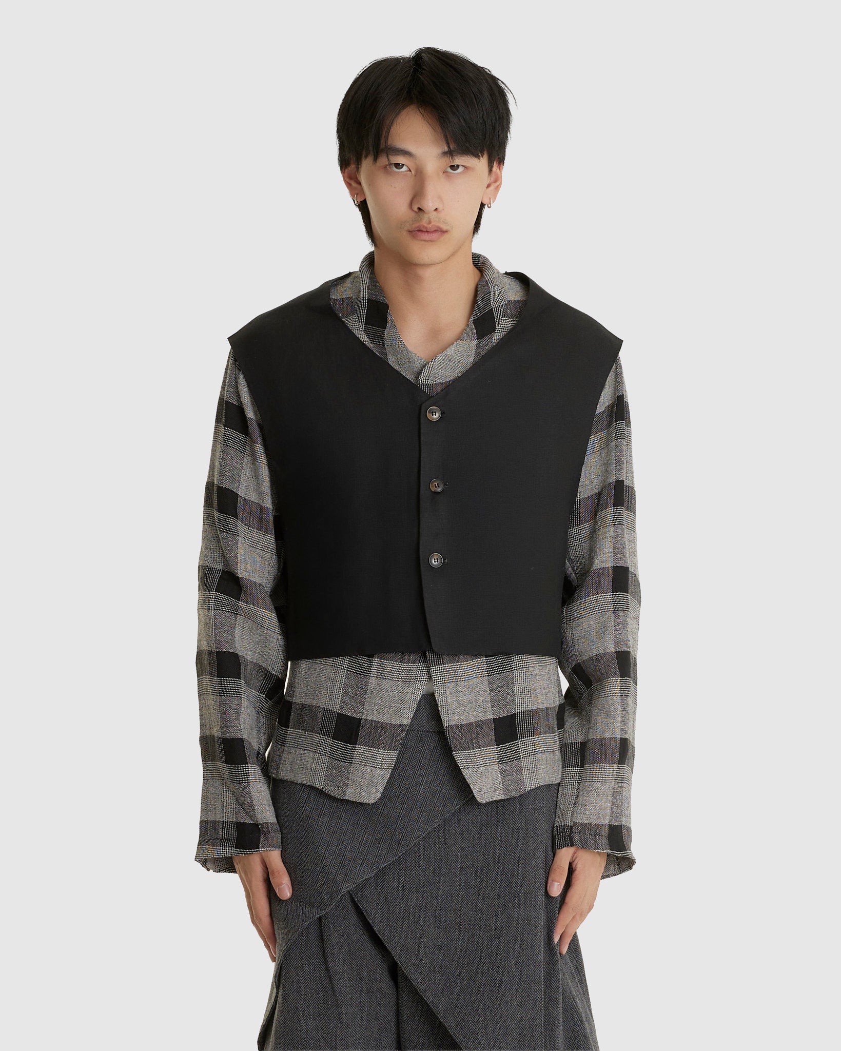 Wrapped Jacket Black Checked