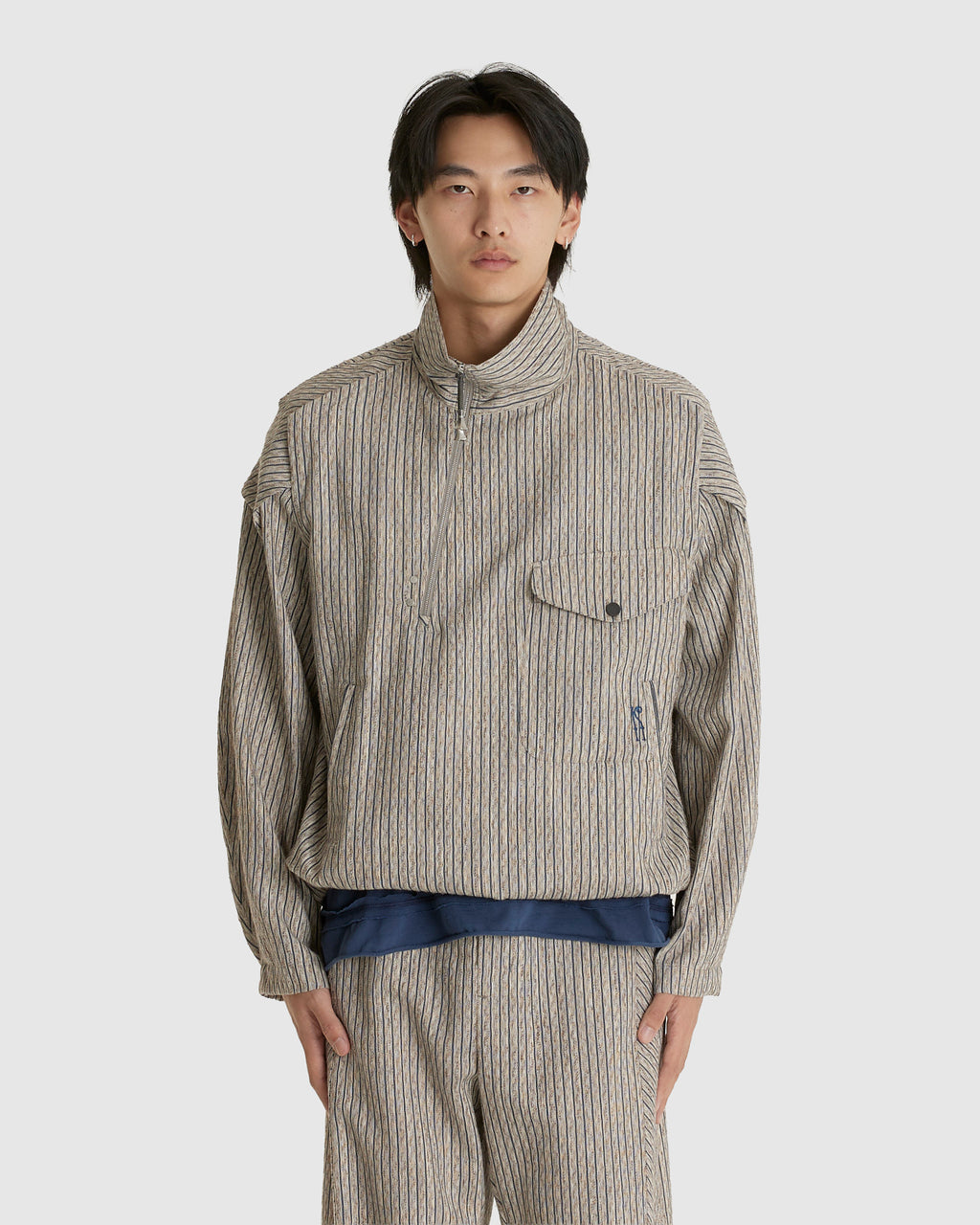 Farkas Pullover Jacket Textured Stripe