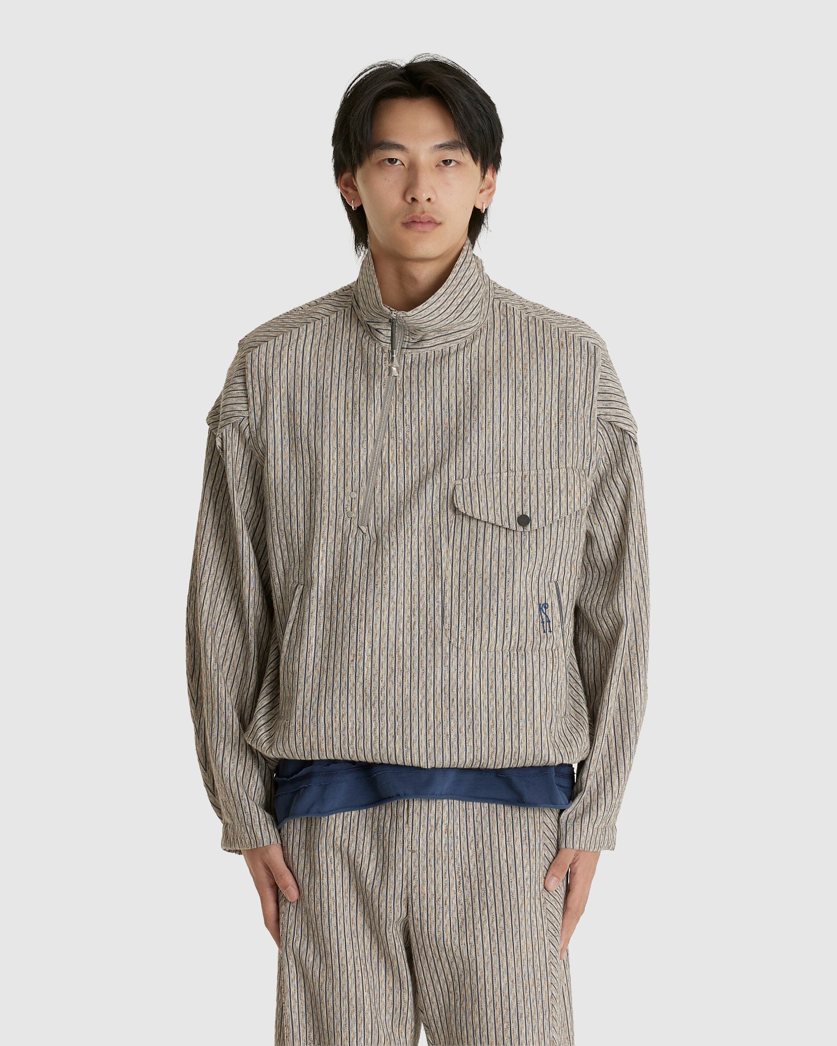 Farkas Pullover Jacket Textured Stripe