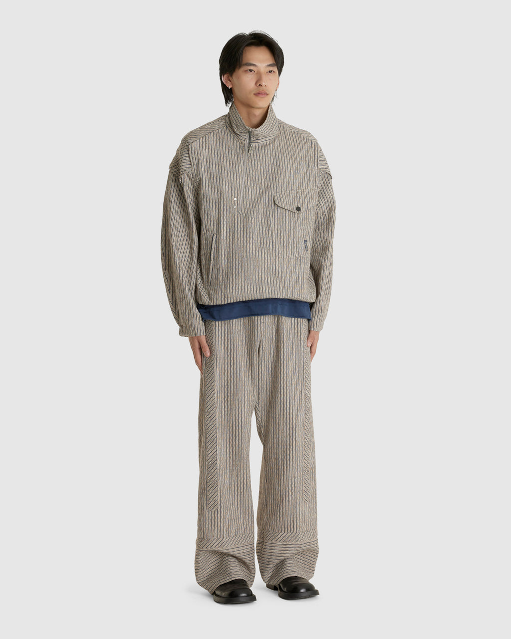 Farkas Pullover Jacket Textured Stripe