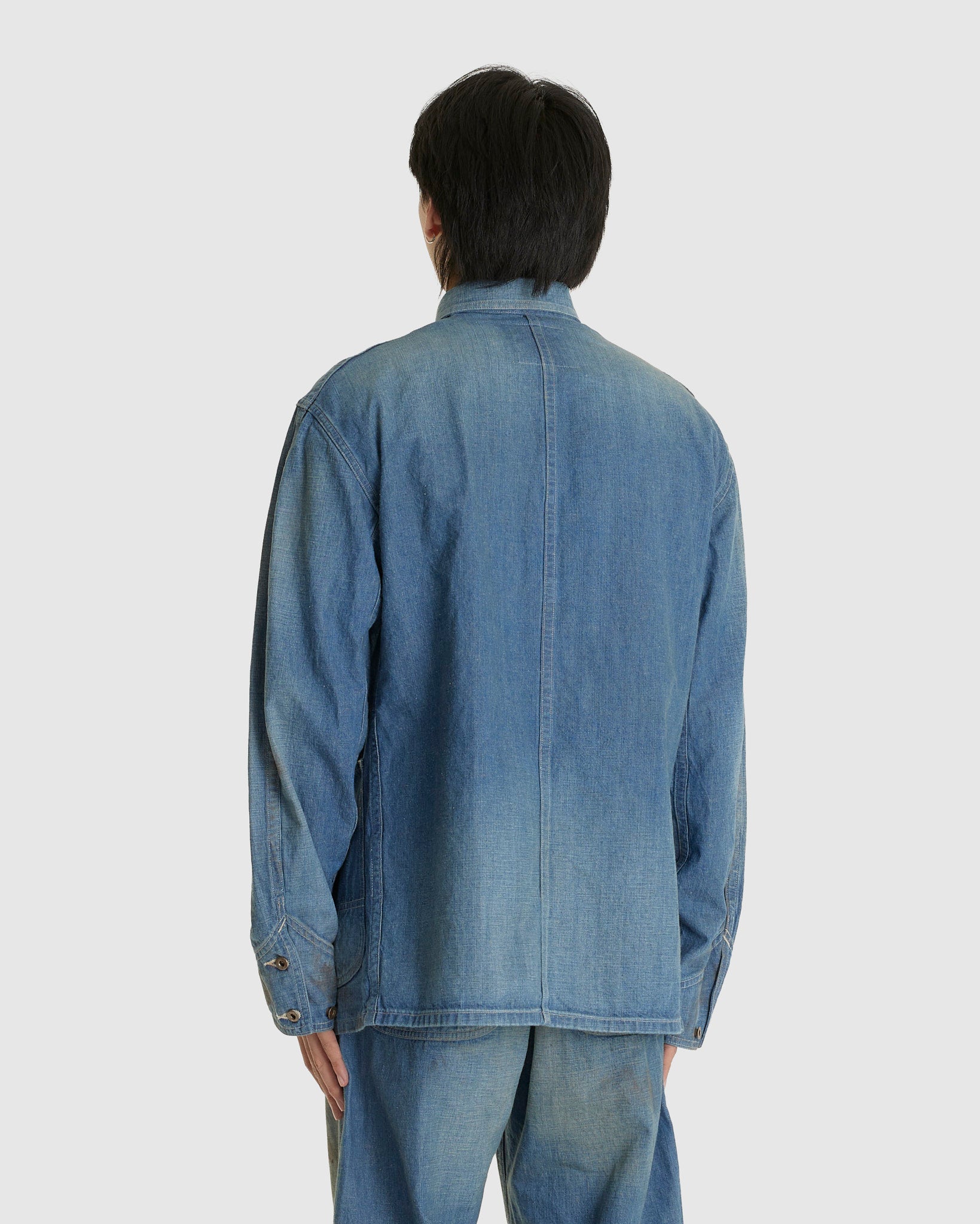 Lot. 716 Coverall Jacket With Chinstrap Damaged Indigo