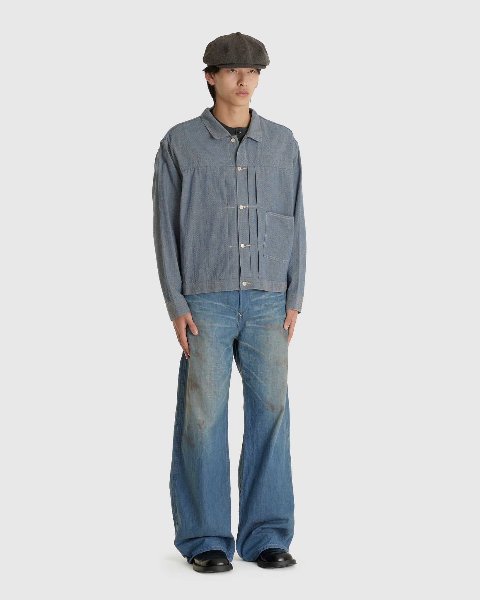 Lot.717 Painter Pants With Buckle Damaged Indigo