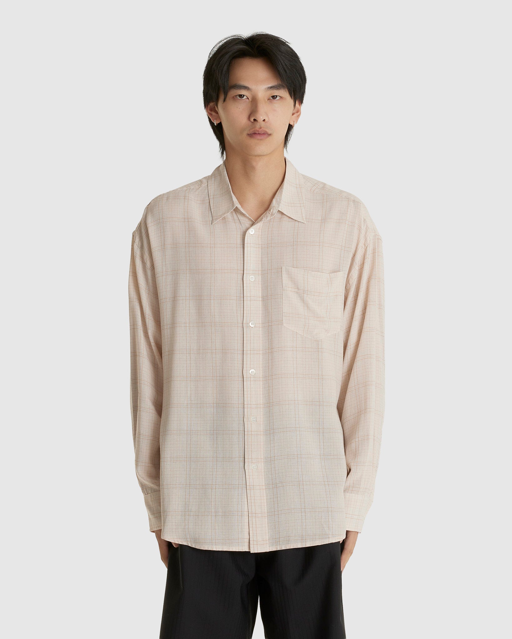 Room Shirt Airy Vanilla Check