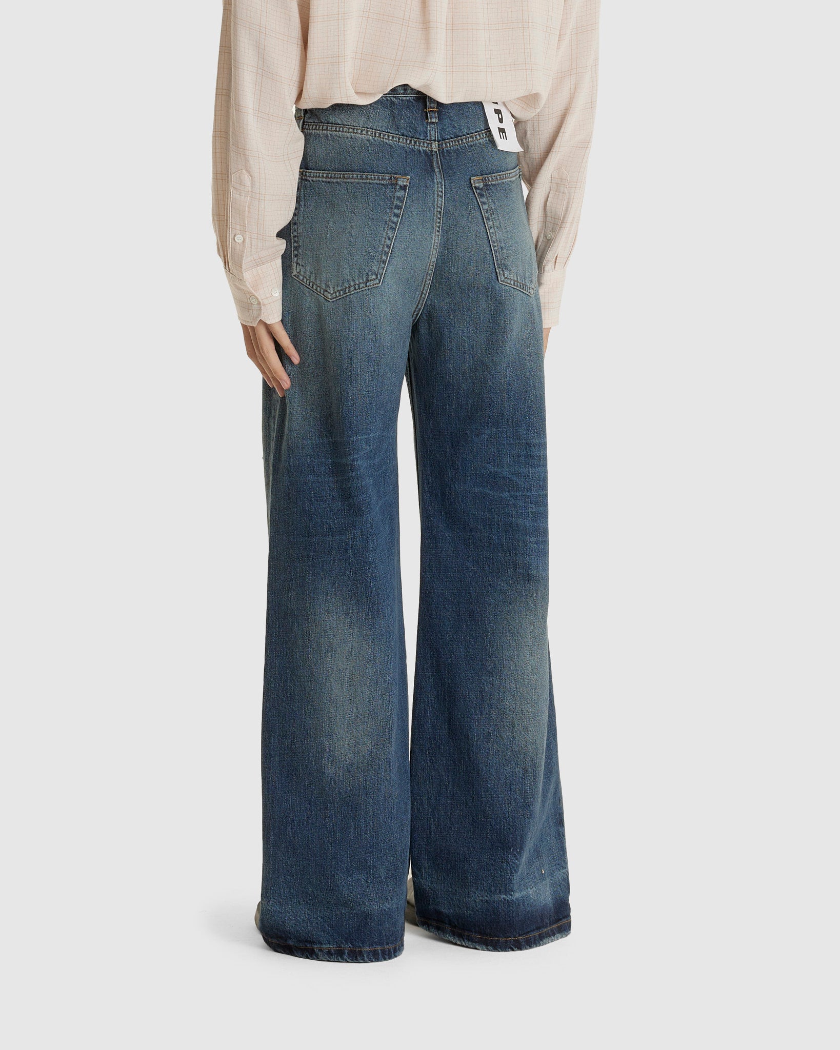 Skid Jeans Mid Blue Cross Hatch