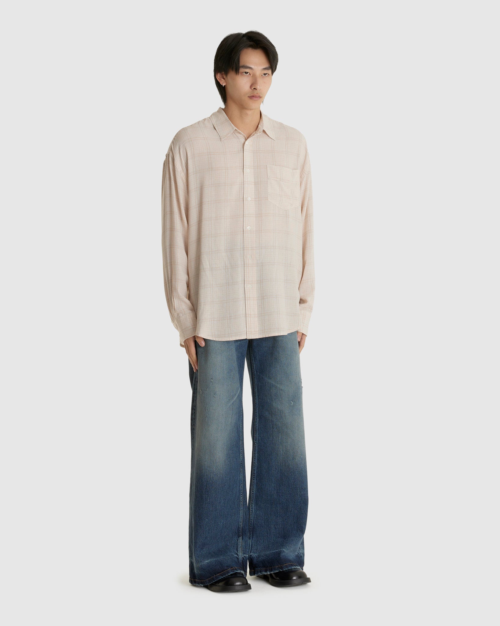 Skid Jeans Mid Blue Cross Hatch