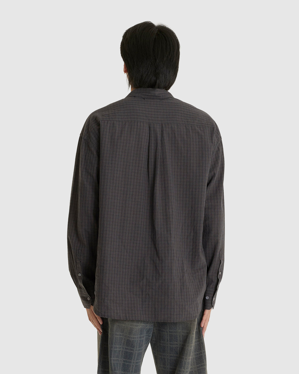Room Shirt Warm Grey Micro Check