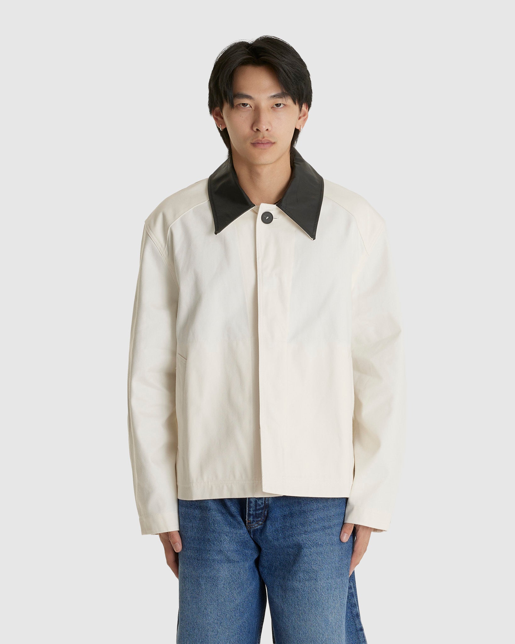 Leather Collar Barn Jacket
