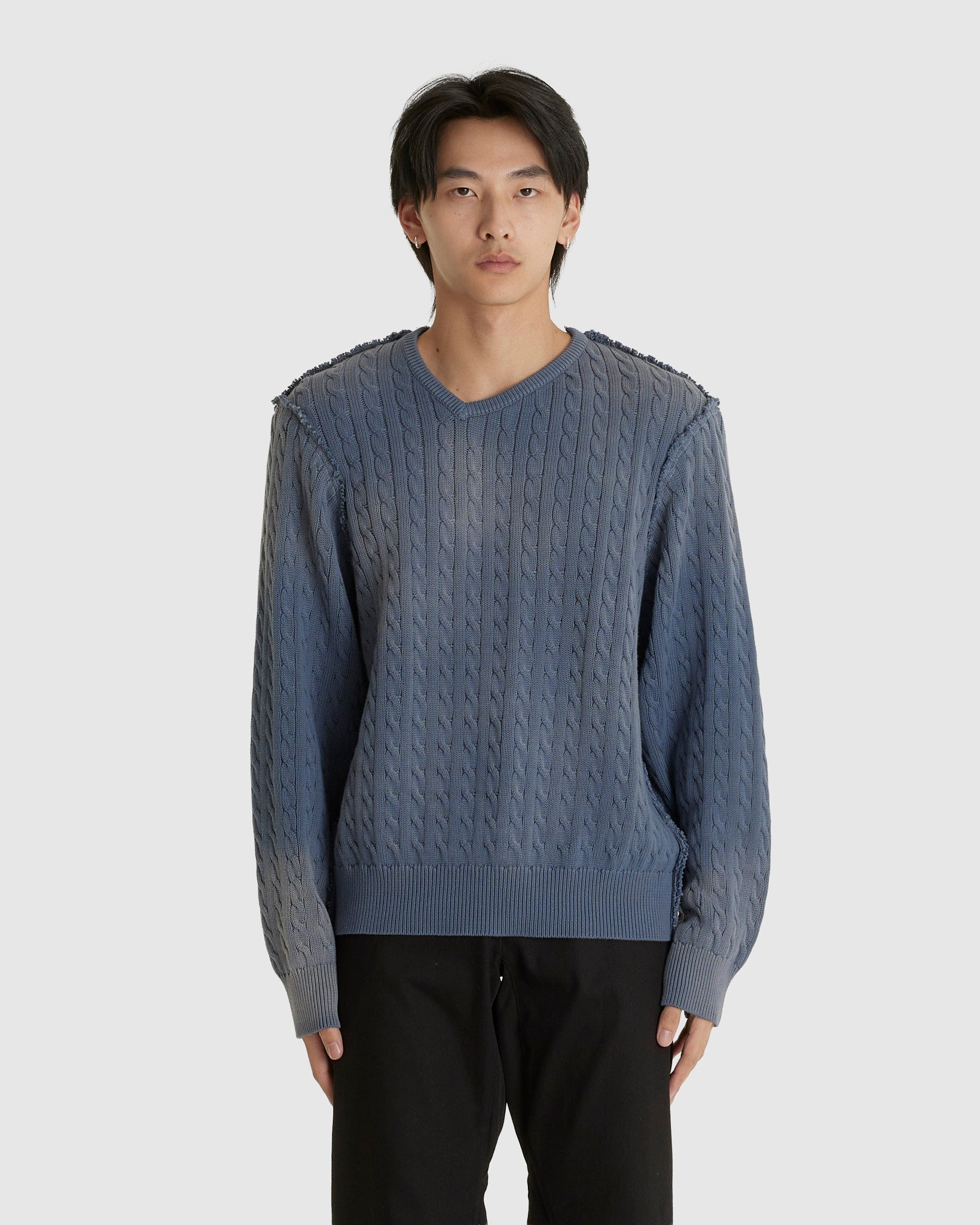 Frankenstein Cable V-Neck Petrol