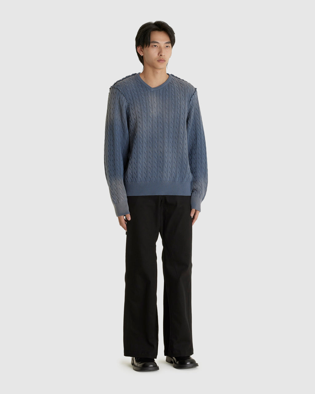Frankenstein Cable V-Neck Petrol