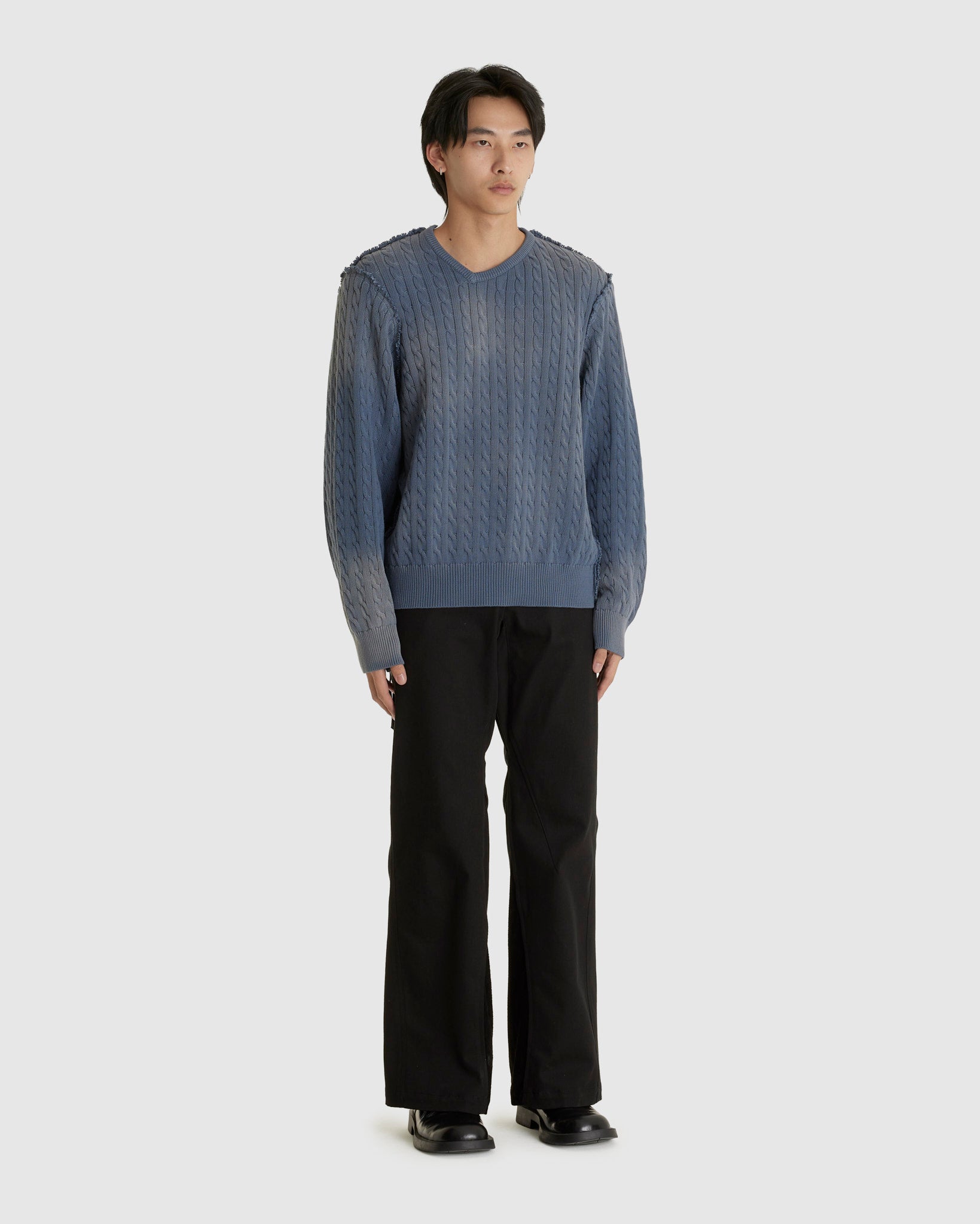 Frankenstein Cable V-Neck Petrol