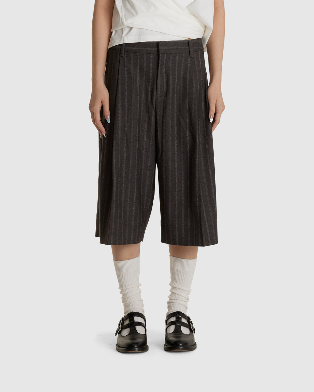 Charlier Shorts Charcoal Stripe