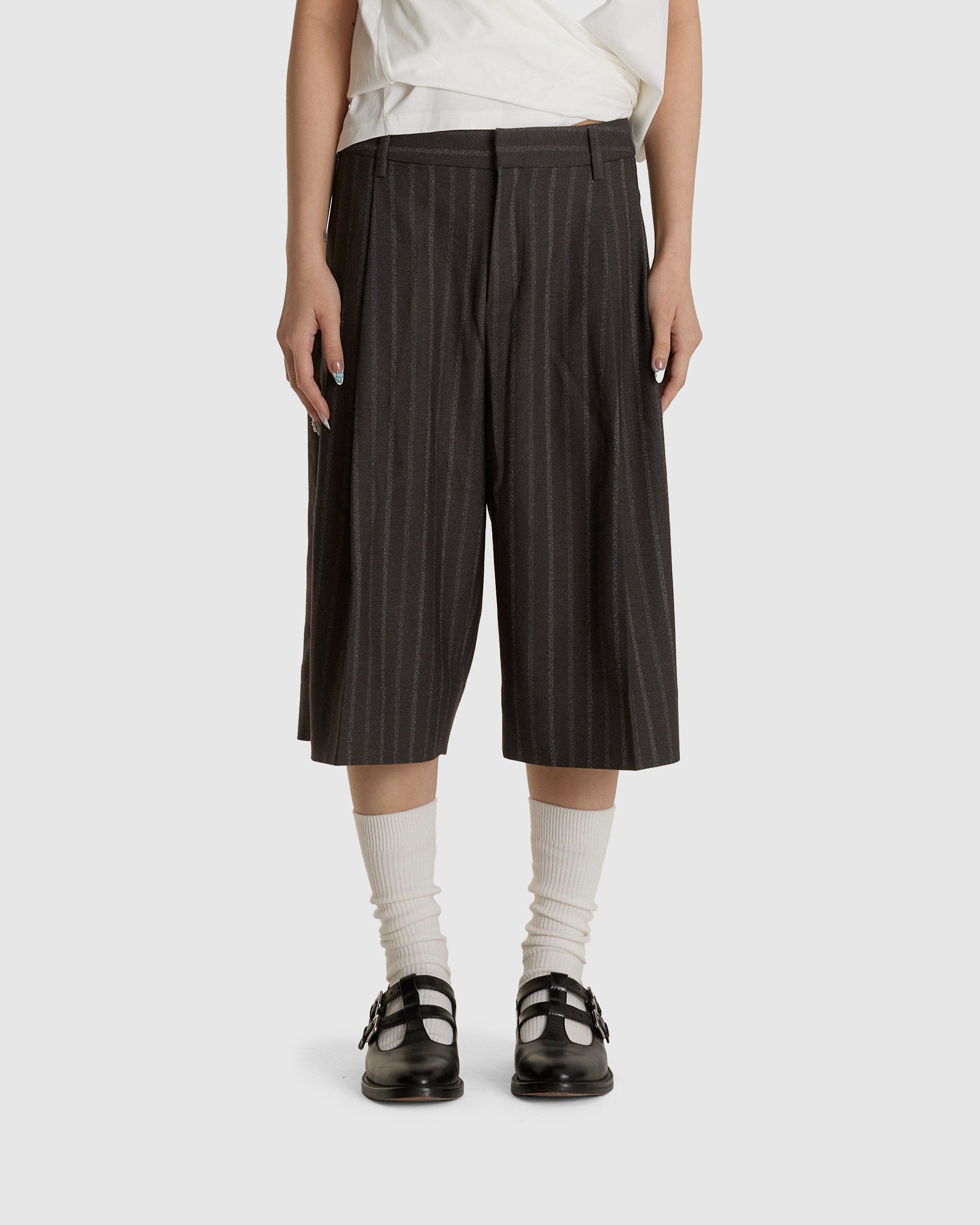 Charlier Shorts Charcoal Stripe