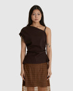 Luna Buckle Top Dark Brown