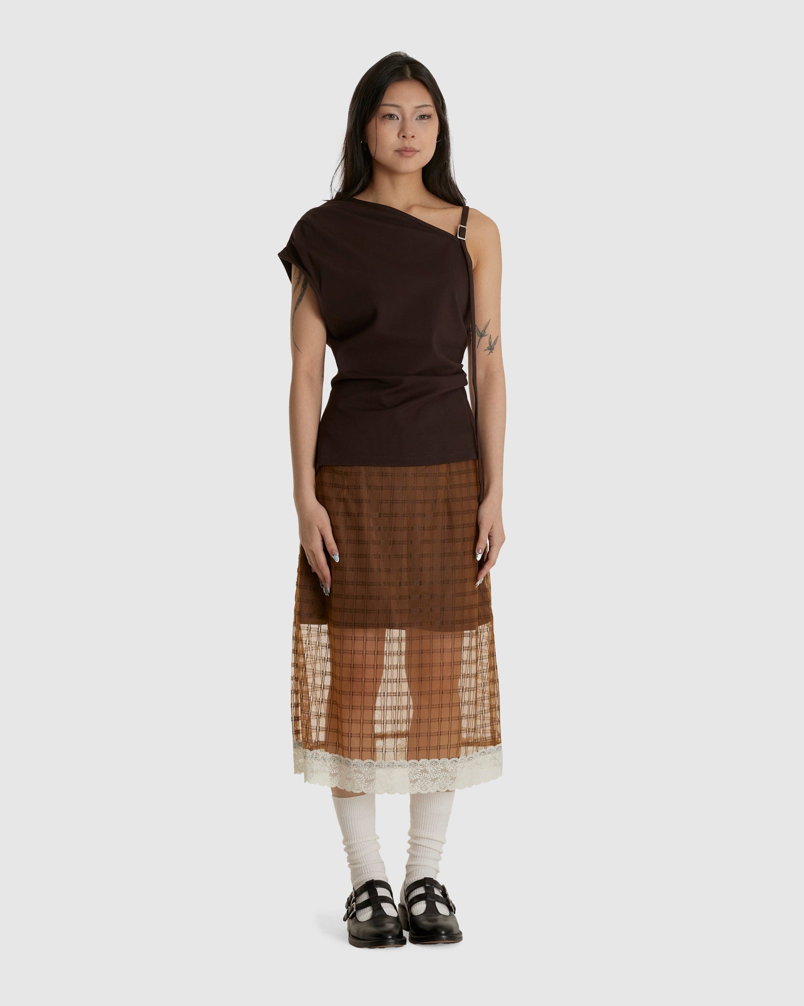 Luna Buckle Top Dark Brown