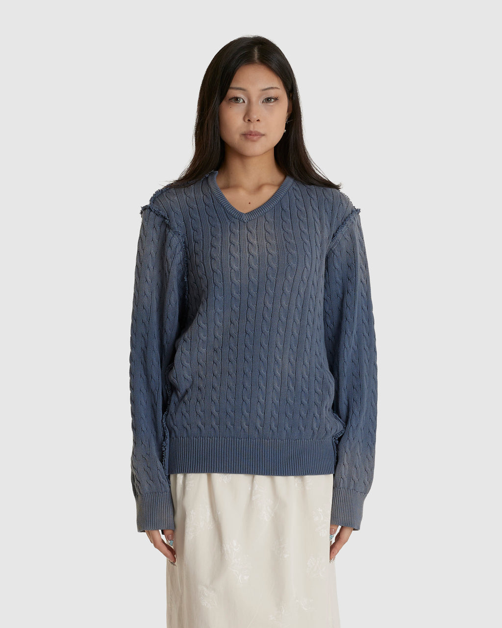 Frankenstein Cable V-Neck Petrol (W)