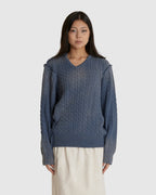 Frankenstein Cable V-Neck Petrol (W)