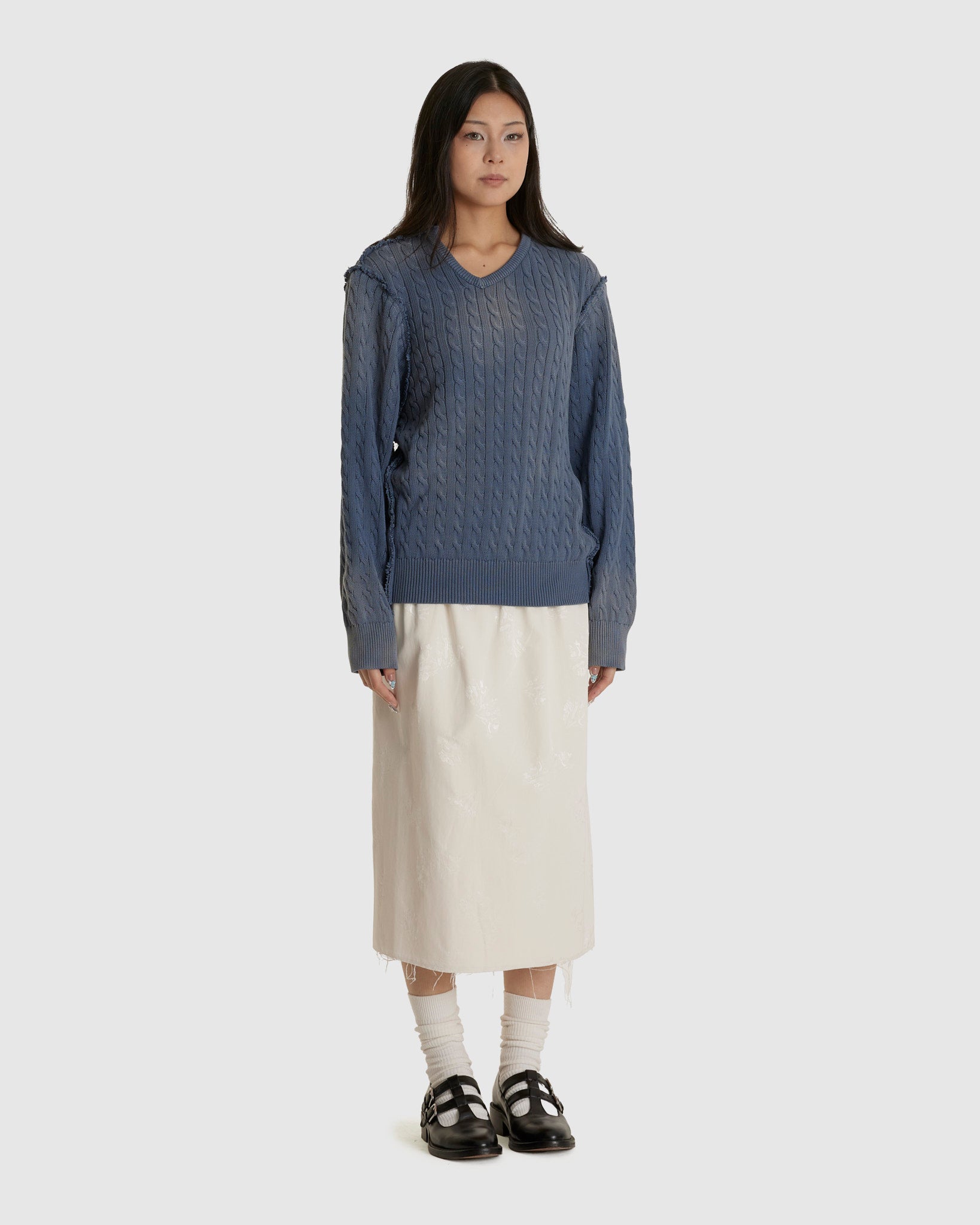 Frankenstein Cable V-Neck Petrol (W)