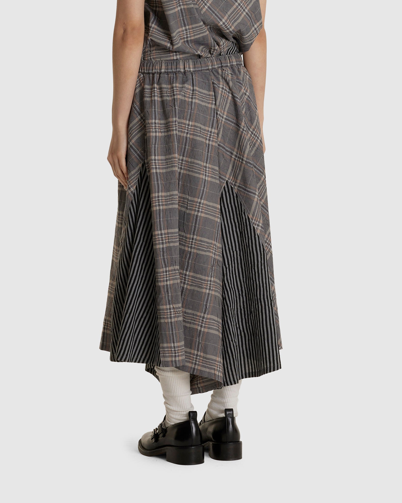 Checkered Skirt Pants