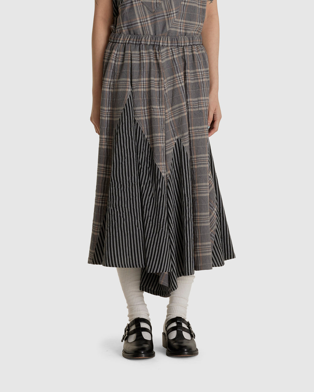 Checkered Skirt Pants