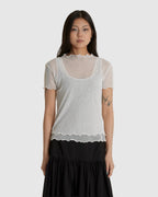 Two Layered Net Dress White
