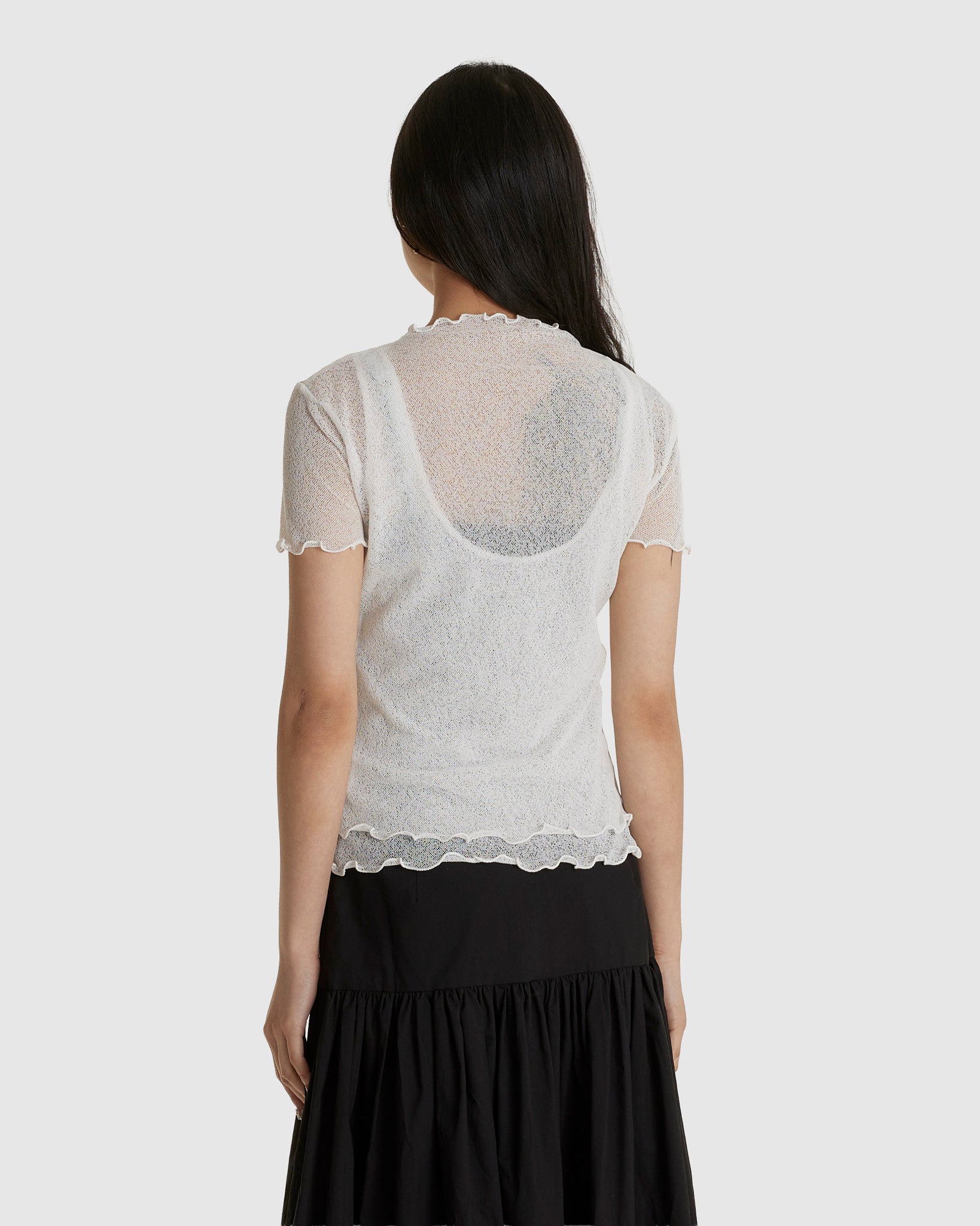 Two Layered Net Dress White