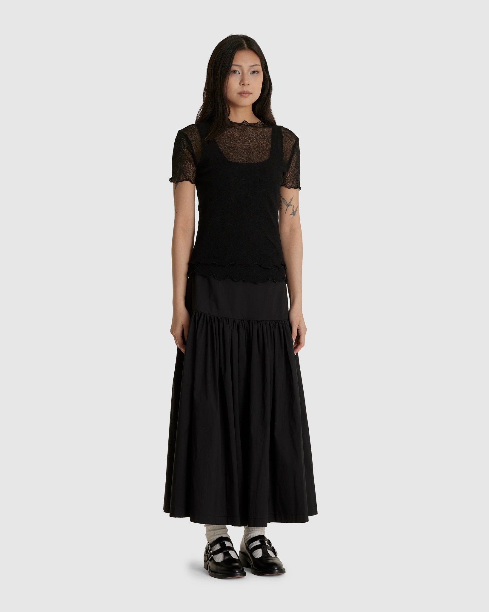 Two Layered Net Dress Black – Chinatown Country Club