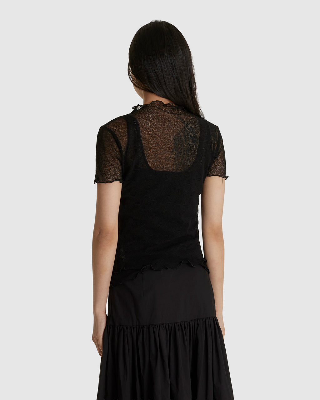 Two Layered Net Dress Black
