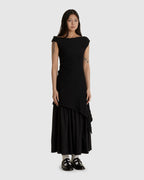 Unbalanced Mini Dress Black