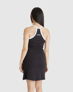 Moon Logo Ribbed Jersey Flare Dress