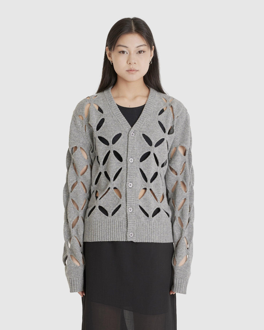 Slashed Cardigan Grey (W)