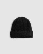 Fuzzy Beanie Black Alpaca