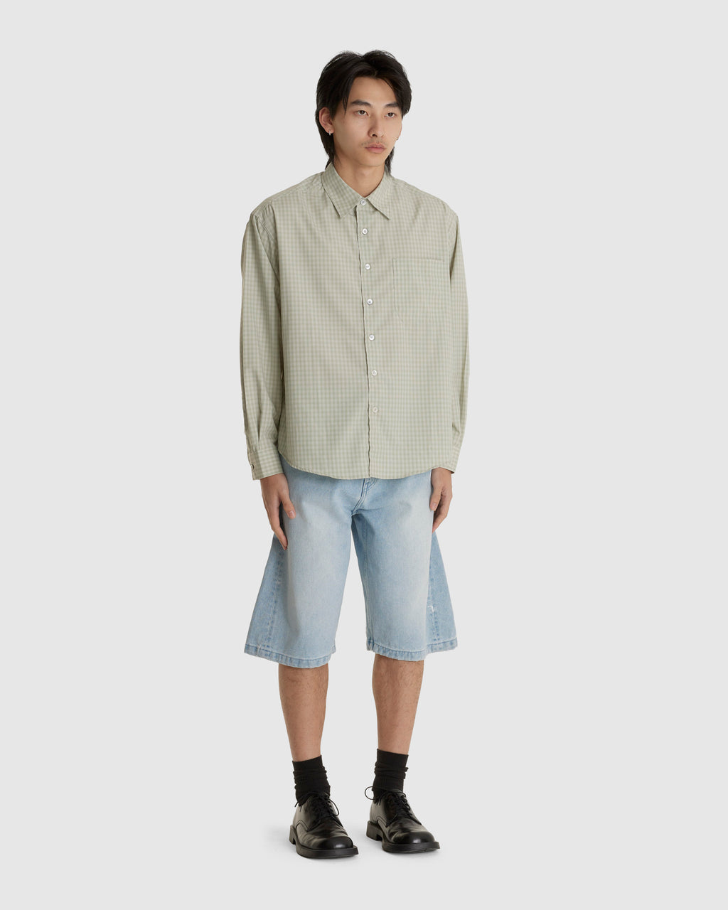 Painted Washed Bermuda Jeans